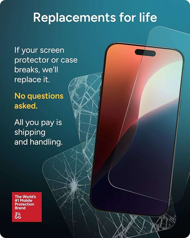 ZAGG XTR5 Screen Protector for iPhone 17e/ 16e/ 14/13/ 13 Pro - Glass, Blue Light Protection, 11X Stronger, Eyesafe CPF60 Tech, Anti-reflective Tech, Touch Sensitive Tempered Glass, Easy To Install - Image 10