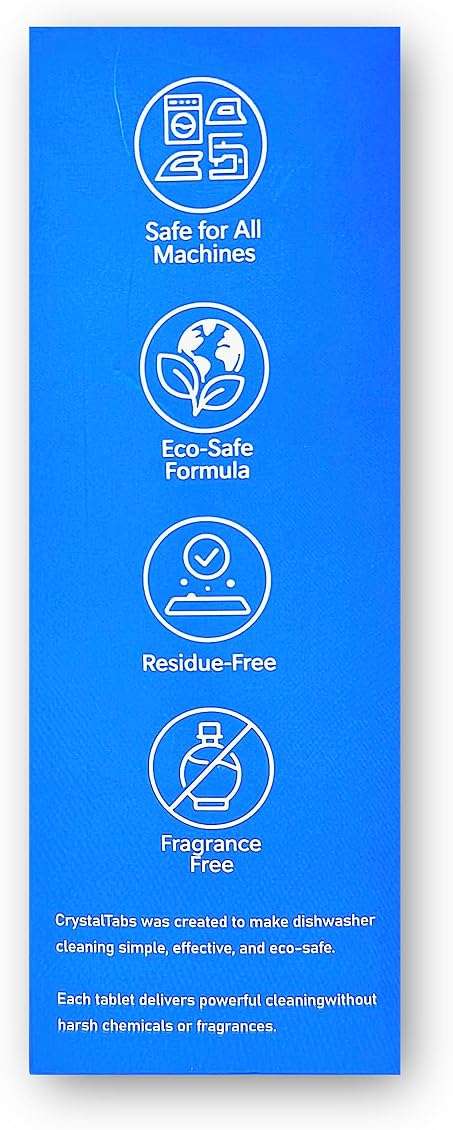 CrystalTabs Dishwasher Cleaner Tablets – Deep Clean Descaler – Fragrance-Free – Removes Lime Scale, Hard Water & Odor – 24 Count Year Supply - Image 2