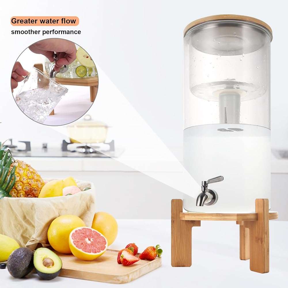 Glass Water Filter Pitcher,3.25 Gallon Water Filter Dispenser with Filter,BPA-Free,Reduces Chlorine and More,Softens the Water,Large Clearly Filtered Water Pitcher for Home,Office and Kitchen - Image 2