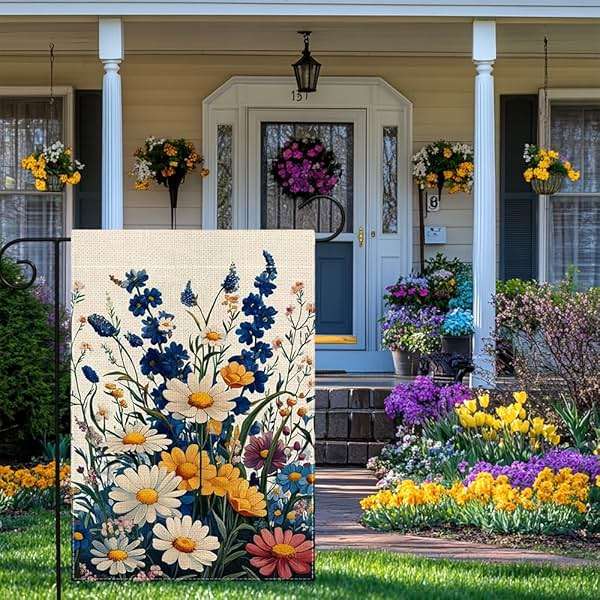 Spring Colorful Floral Garden Flag 12x18 Inch Double Sided Welcome Summer Small Daisy Flower Yard Outdoor Flag Holiday Outside Decoration - Image 4