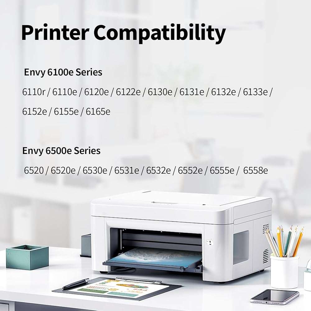 SANUNE 68XL Ink Cartridge Replacement for HP 68 Ink Cartridges Black/Color Combo Pack 68e Ink for HP Envy 6110e 6120e 6122e 6130e 6132e 6133e 6520e 6530e 6531e 6532e 6552e 6555e 6558e Printer (2-Pack) - Image 2