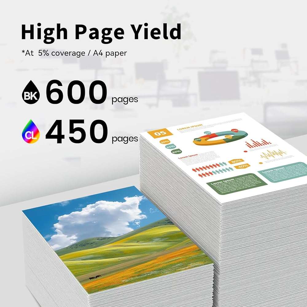 SANUNE 68XL Ink Cartridge Replacement for HP 68 Ink Cartridges Black/Color Combo Pack 68e Ink for HP Envy 6110e 6120e 6122e 6130e 6132e 6133e 6520e 6530e 6531e 6532e 6552e 6555e 6558e Printer (2-Pack) - Image 3