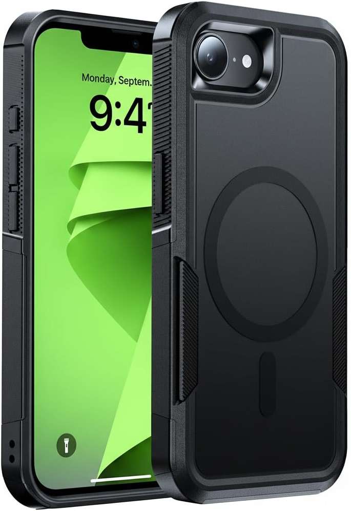DEVISELOVE Magnetic for iPhone 17e Case Military-Grade Dual-Layer Shockproof, Rugged Heavy Duty Protective Cover [Compatible with Magsafe] Anti-Fingerprint Anti-Scratch 17e Phone Case 6.1”, Black - Image 1