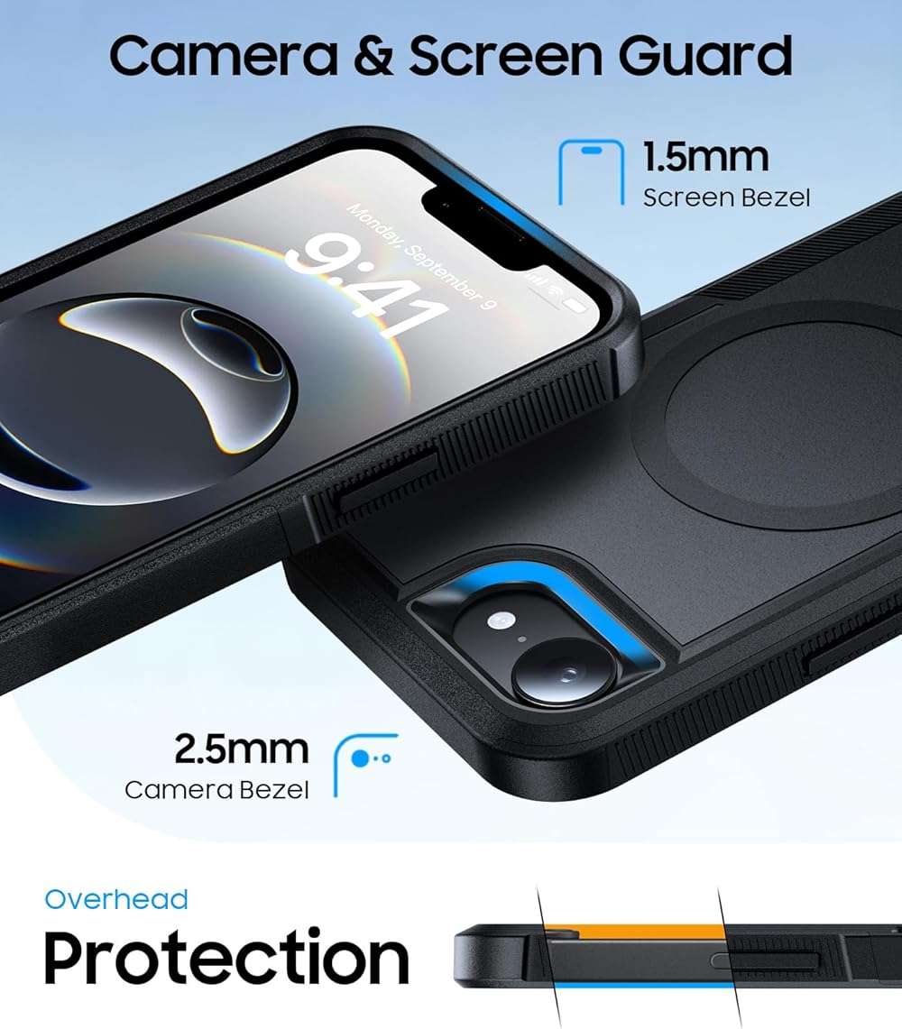 DEVISELOVE Magnetic for iPhone 17e Case Military-Grade Dual-Layer Shockproof, Rugged Heavy Duty Protective Cover [Compatible with Magsafe] Anti-Fingerprint Anti-Scratch 17e Phone Case 6.1”, Black - Image 5