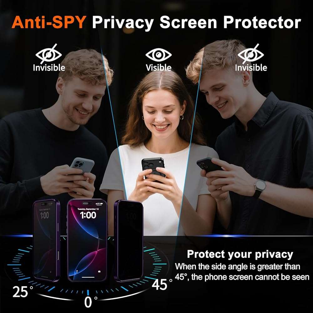 ZZYYQSL Magnetic for iPhone 17e Case & iPhone 16e Case with Privacy Screen Protector Built-in Camera Protector, Compatible with Magsafe, Shockproof Cover for i Phone 17 e / 16 e Woman Girls - Purple - Image 3