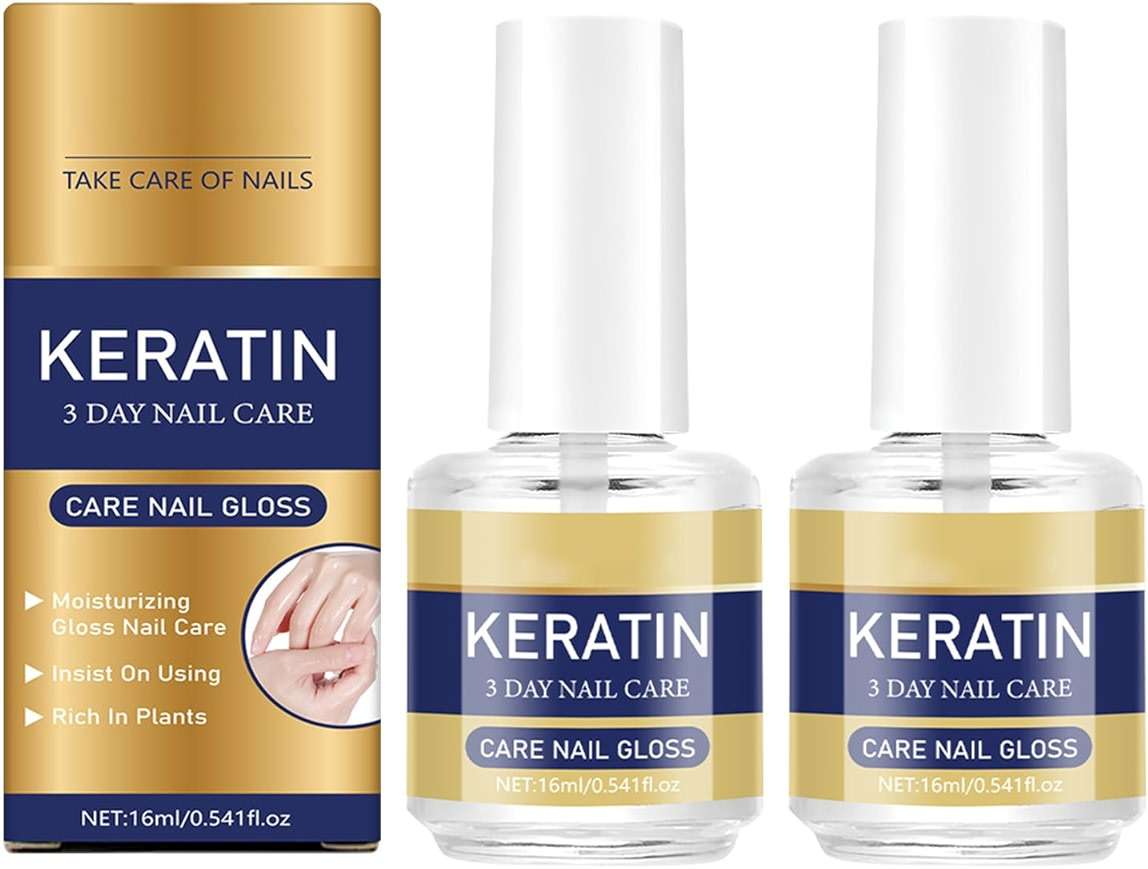 2pcs Keratin Nail Care Oil,Moisturizing Treatment for Strong, Glossy Nails,Aloe Vera & Lavender Cuticle Oil,Repairs Dry, Weak Nails - Image 1