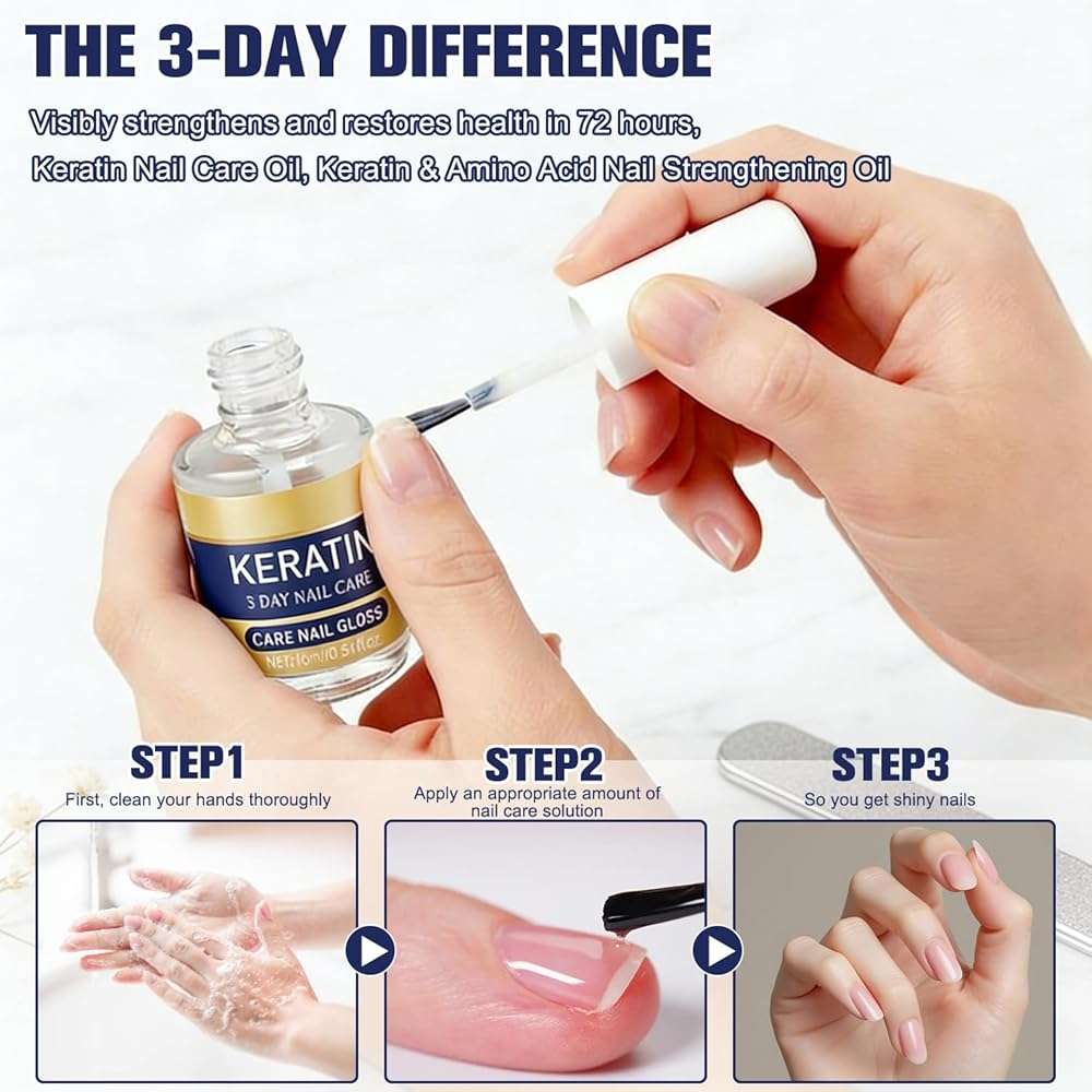 2pcs Keratin Nail Care Oil,Moisturizing Treatment for Strong, Glossy Nails,Aloe Vera & Lavender Cuticle Oil,Repairs Dry, Weak Nails - Image 5