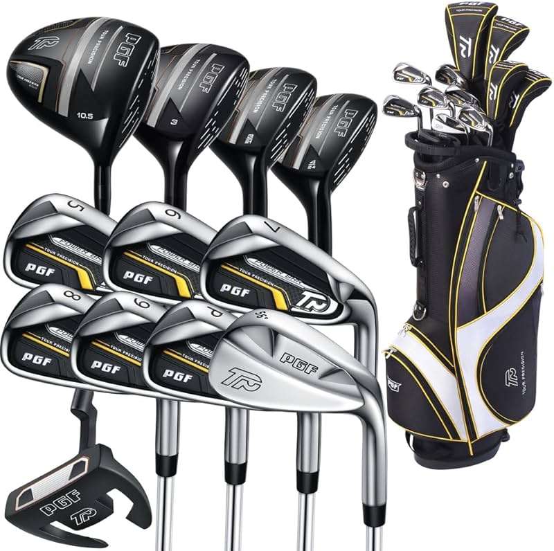 PGF Golf Gold TP Complete Golf Club Package Set for Men & Women [17-Pieces] [Flex: Regular] - Image 1