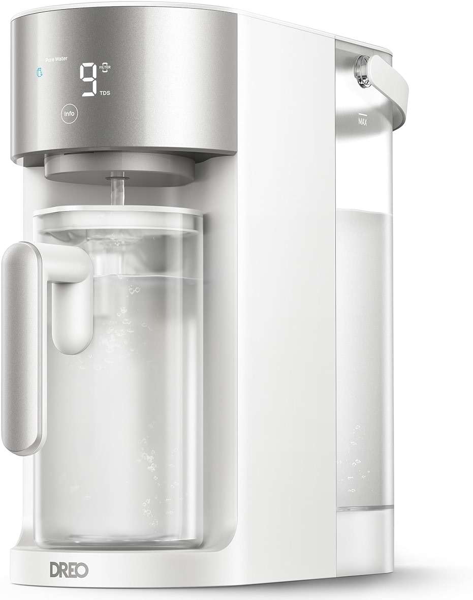 DREO Reverse Osmosis Water Filter Countertop, RO Filtration System, 3:1 Pure to Drain, TDS & Filter Life & Autofill Pitcher, Installation-Free, Self-Cleaning Water Purifier, RO Water Filter - Image 1