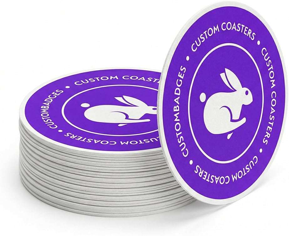 Custom Coasters - Personalized Pulpboard Coasters with Your Own Logo or Photo (10-1000 Pack) (4 inch Round) - Image 1