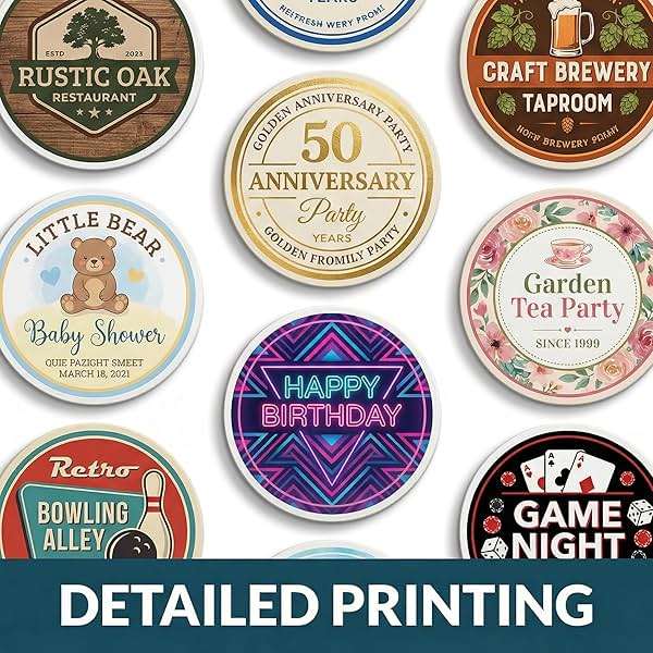 Custom Coasters - Personalized Pulpboard Coasters with Your Own Logo or Photo (10-1000 Pack) (4 inch Round) - Image 4
