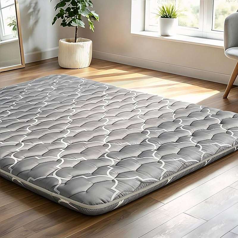 CypherX Thick Japanese Floor Futon Mattress Queen Size, 5-Layer Twin Japanese Tatami Mat Floor Bed Foldable Roll Up Sleeping Pad for Dorm, Bedroom or Guest Room, Boys Girls Dormitory Pads - Image 2