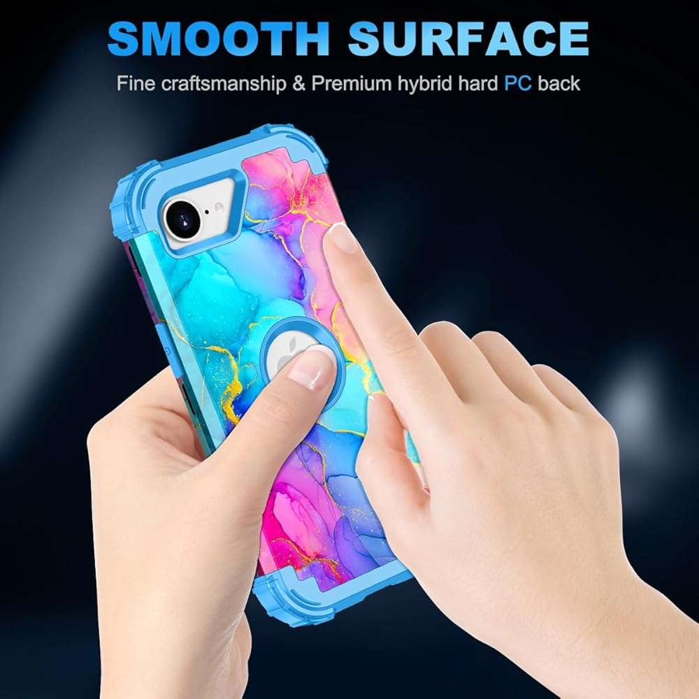 Casetego for iPhone 17e Case,iPhone 16e Case,Three Layer Heavy Duty Sturdy Shockproof Protection Full Rugged Hard PC+Soft TPU Bumper Protective Girls Case for iPhone 17e/16e 6.1 inch,Colorful - Image 7