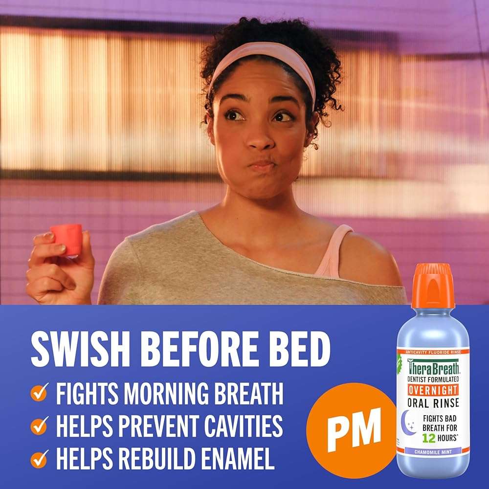 TheraBreath AM + PM Mouthwash Bundle, Morning & Overnight Rinses, 16 fl oz (2-Pack) - Image 4