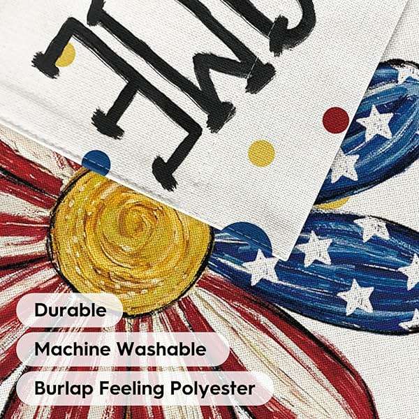 AVOIN colorlife 4th of July Patriotic Garden Flag 12x18 Inch Double Sided Outside, Memorial Day Welcome Floral Daisy Yard Outdoor Decoration - Image 7
