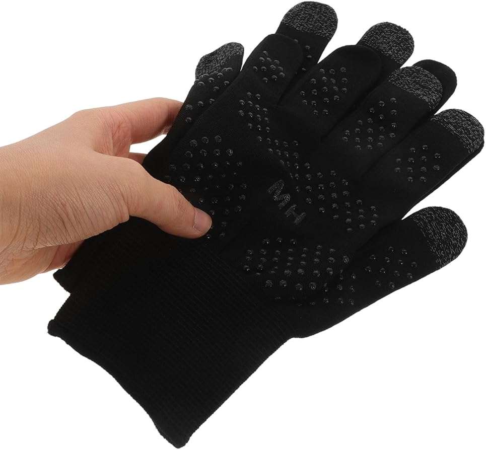 Abaodam Breathable Nylon Cycling Gloves for Men with Anti-Slip Dots, UV Sun Protection, Touchscreen Compatible Summer Outdoor Riding Glove for Sweaty Hands - Image 3
