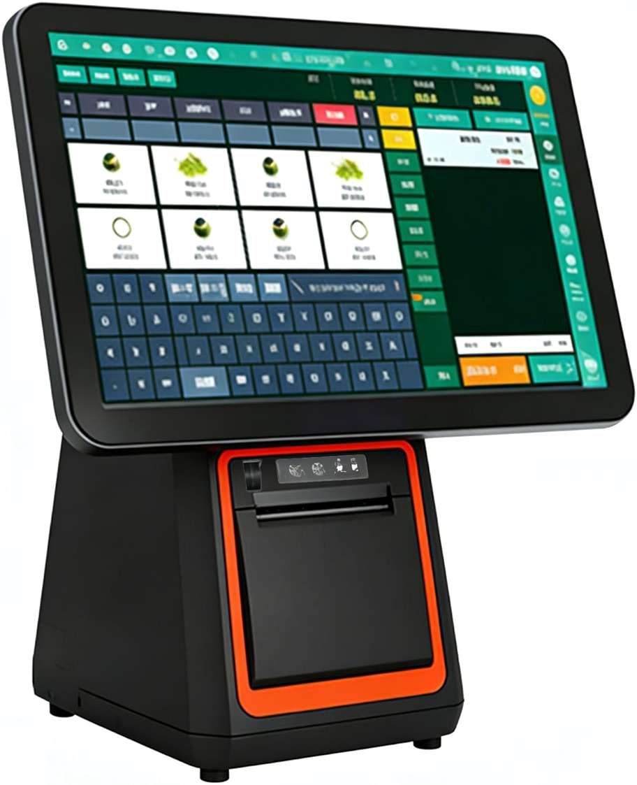 LYJIANGXIN Mobile Tablet Pos Cash Register Monitor, 15.6in Square Terminal, Touch Screen Pos Systems, 128GB SSD, 8GB Memory, Thermal Printer Point of Sale System for Small Business, Restaurant - Image 1
