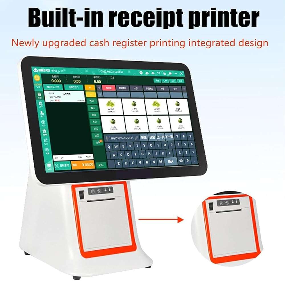 LYJIANGXIN Mobile Tablet Pos Cash Register Monitor, 15.6in Square Terminal, Touch Screen Pos Systems, 128GB SSD, 8GB Memory, Thermal Printer Point of Sale System for Small Business, Restaurant - Image 6