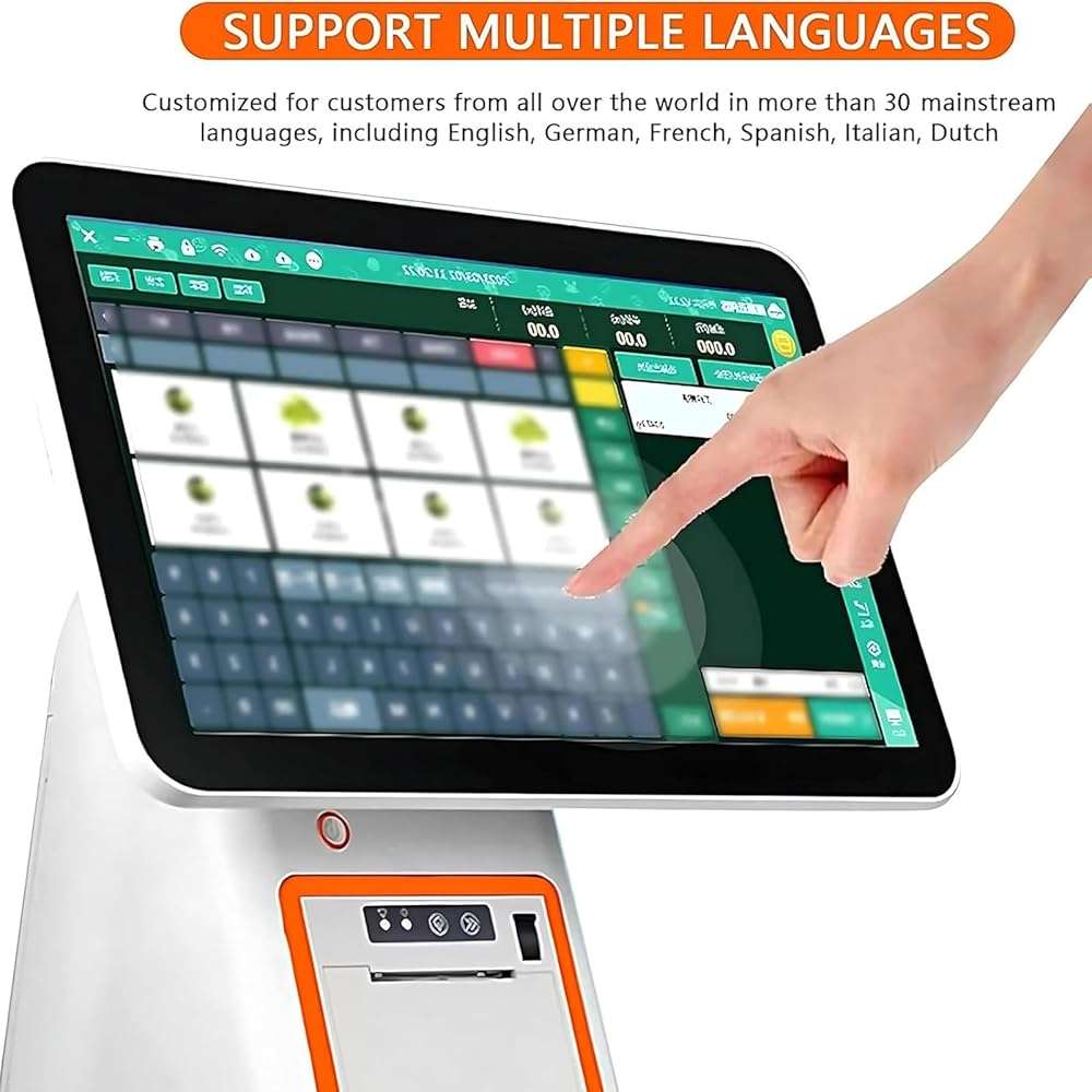 LYJIANGXIN Mobile Tablet Pos Cash Register Monitor, 15.6in Square Terminal, Touch Screen Pos Systems, 128GB SSD, 8GB Memory, Thermal Printer Point of Sale System for Small Business, Restaurant - Image 7