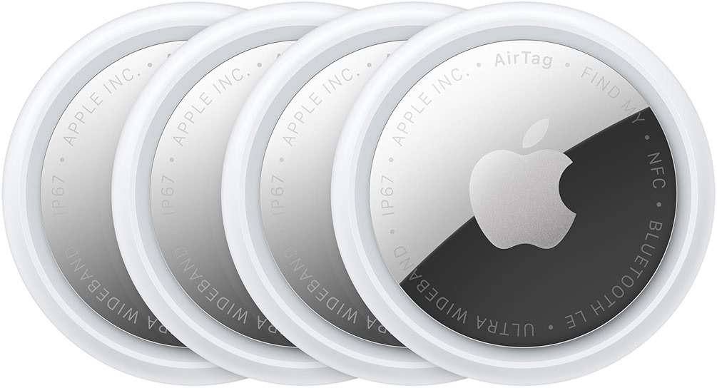 Apple AirTag (2nd Generation) - 4 Pack: Tracker for Keychain, Wallet, and More; Locator with Sound; Simple One-Tap Setup with iPhone or iPad; Key Finder with up to 1.5X Precision Finding Range* - Image 1