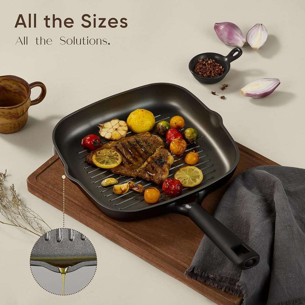 CAROTE 28PCS Pots and Pans Set, Nonstick Cookware Set Kitchen Non Stick Induction Titanium Cookware Non-toxic Granite Cooking set, PFOA Free, Black - Image 7