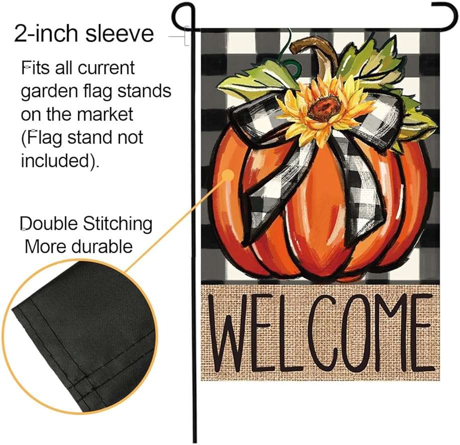 Yileqi Garden Flag Set of 12 Double Sided Double Stitched 12x18 Inch, Seasonal & Holiday Yard Flags for Outside, All Seasons, 7 Major Holidays, Home Sweet Home Decor for Patio Lawn - Image 4