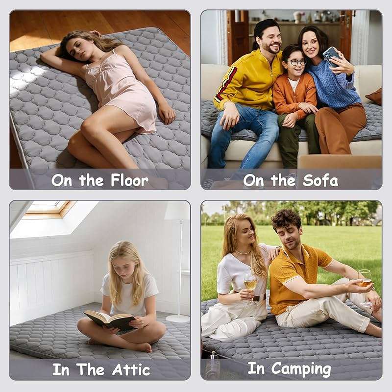 CypherX Japanese Futon Floor Mattress Twin Size 39"×80", Thicken 5-Layer Japanese Tatami Mat Floor Bed Foldable Roll Up Sleeping Pad, Ideal for Comfort and Support, Kids Floor Lounger Pillow Bed Sofa - Image 7