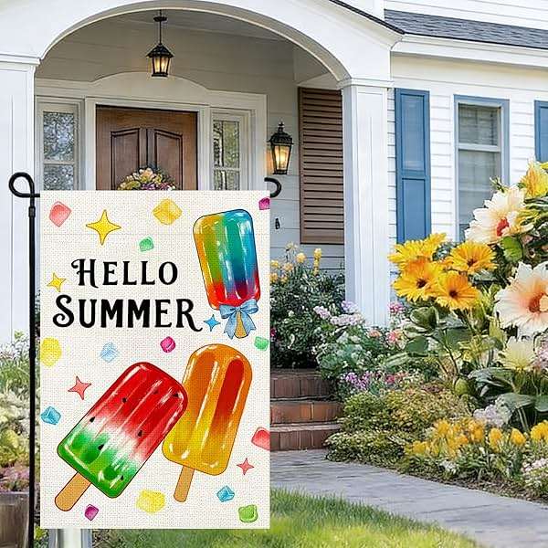 Agroon Summer Garden Flag 12x18 Inch, Popsicles Double Sided Small Burlap Flag for Yard Outdoor Decoration - Image 2