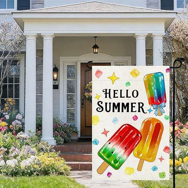 Agroon Summer Garden Flag 12x18 Inch, Popsicles Double Sided Small Burlap Flag for Yard Outdoor Decoration - Image 3