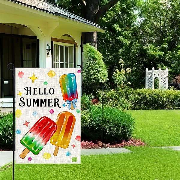 Agroon Summer Garden Flag 12x18 Inch, Popsicles Double Sided Small Burlap Flag for Yard Outdoor Decoration - Image 4