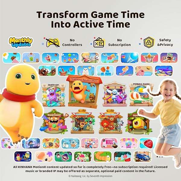KINHANK MotionX AI Home Motion Console,Interactive Game System for Kids & Family,with 40+ Fun Body Control Active Play Games,Monthly Updates,Plug & Play,Great for Gaming Nights,Parties,Indoor Exercise - Image 2