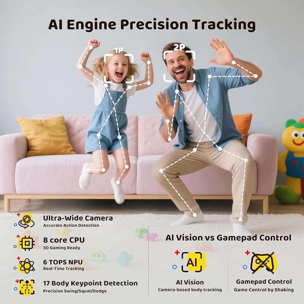 KINHANK MotionX AI Home Motion Console,Interactive Game System for Kids & Family,with 40+ Fun Body Control Active Play Games,Monthly Updates,Plug & Play,Great for Gaming Nights,Parties,Indoor Exercise - Image 4