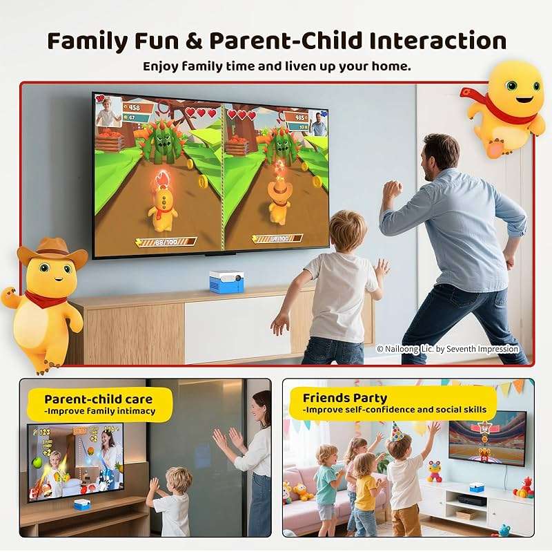 KINHANK MotionX AI Home Motion Console,Interactive Game System for Kids & Family,with 40+ Fun Body Control Active Play Games,Monthly Updates,Plug & Play,Great for Gaming Nights,Parties,Indoor Exercise - Image 5
