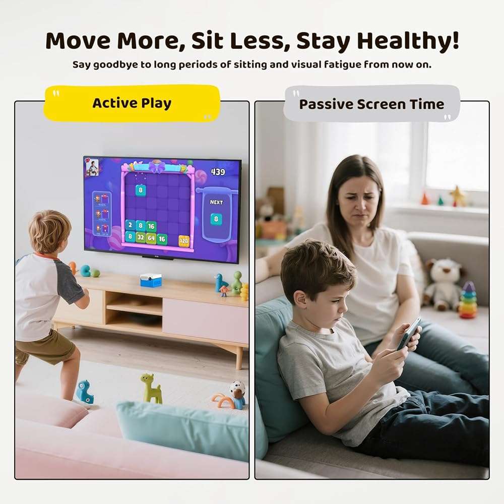 KINHANK MotionX AI Home Motion Console,Interactive Game System for Kids & Family,with 40+ Fun Body Control Active Play Games,Monthly Updates,Plug & Play,Great for Gaming Nights,Parties,Indoor Exercise - Image 6
