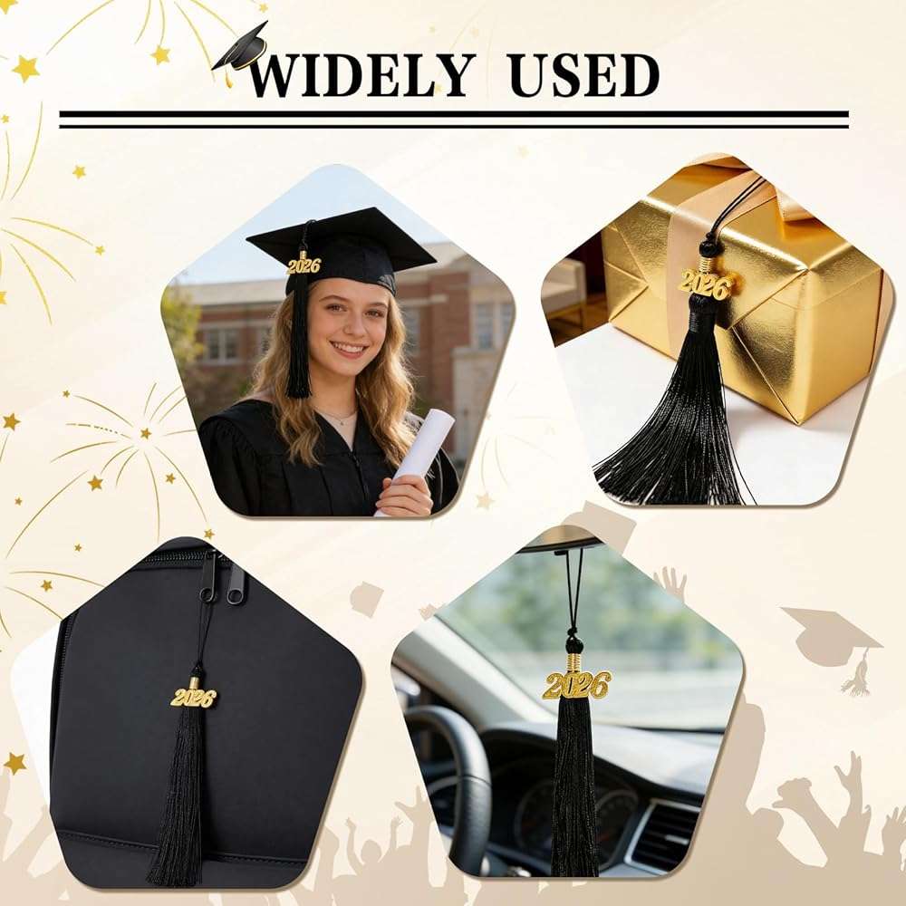 30 Pcs 2026 Tassel Graduation,Black Graduation Tassel for Graduations Cap Decorations,Tassels Memorial Grad Cords Class of 2026 College High School Graduate Hat Ceremonies Accessories - Image 5