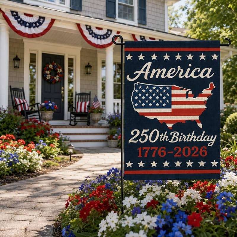 USA 250th Anniversary Garden Flag 12x18 Double-Sided, Patriotic Outdoor Yard Decor 1776-2026 for 4th of July Independence Day, Summer Outside Porch Decorations - Image 9