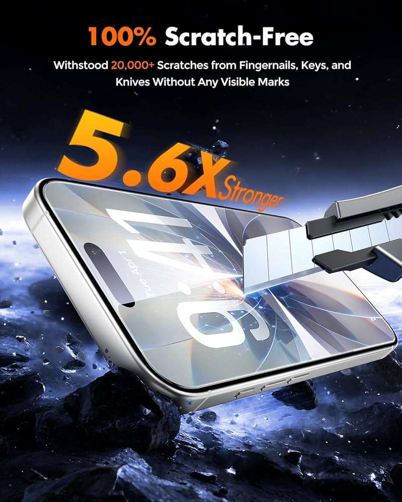 UNBREAKcable for iPhone 17 Screen Protector [Quick-Installation Box] 3-Pack 9H+ Hardness Shatterproof Tempered Glass [99.99% HD Clear] [Case Friendly] [Bubble Free] for iPhone 17 6.3" - Image 4