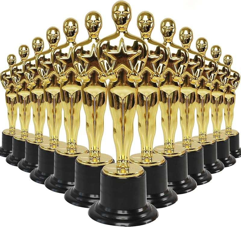 Frideko-Art 24 Pack 6'' Plastic Gold Star Award Trophies for Party Decorations, Party Favors, School Award, Game Prize, Party Prize - Image 1