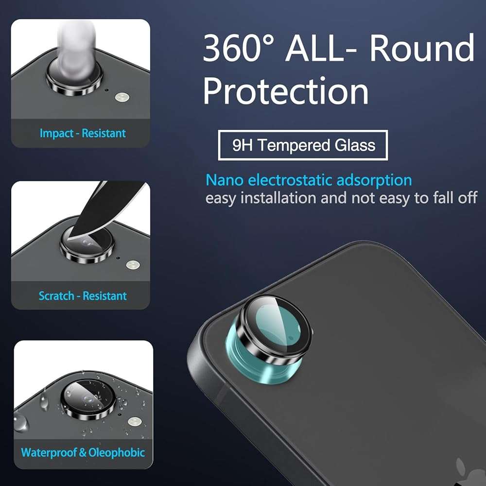 IMBZBK [Auto-Dust Removal] 3 Pack Screen Protector for iPhone 17e / iPhone 16e Accessories, Case Friendly Film, Military Grade Shatterproof Tempered Glass 3 Camera Lens Protector, Easy Installation - Image 6