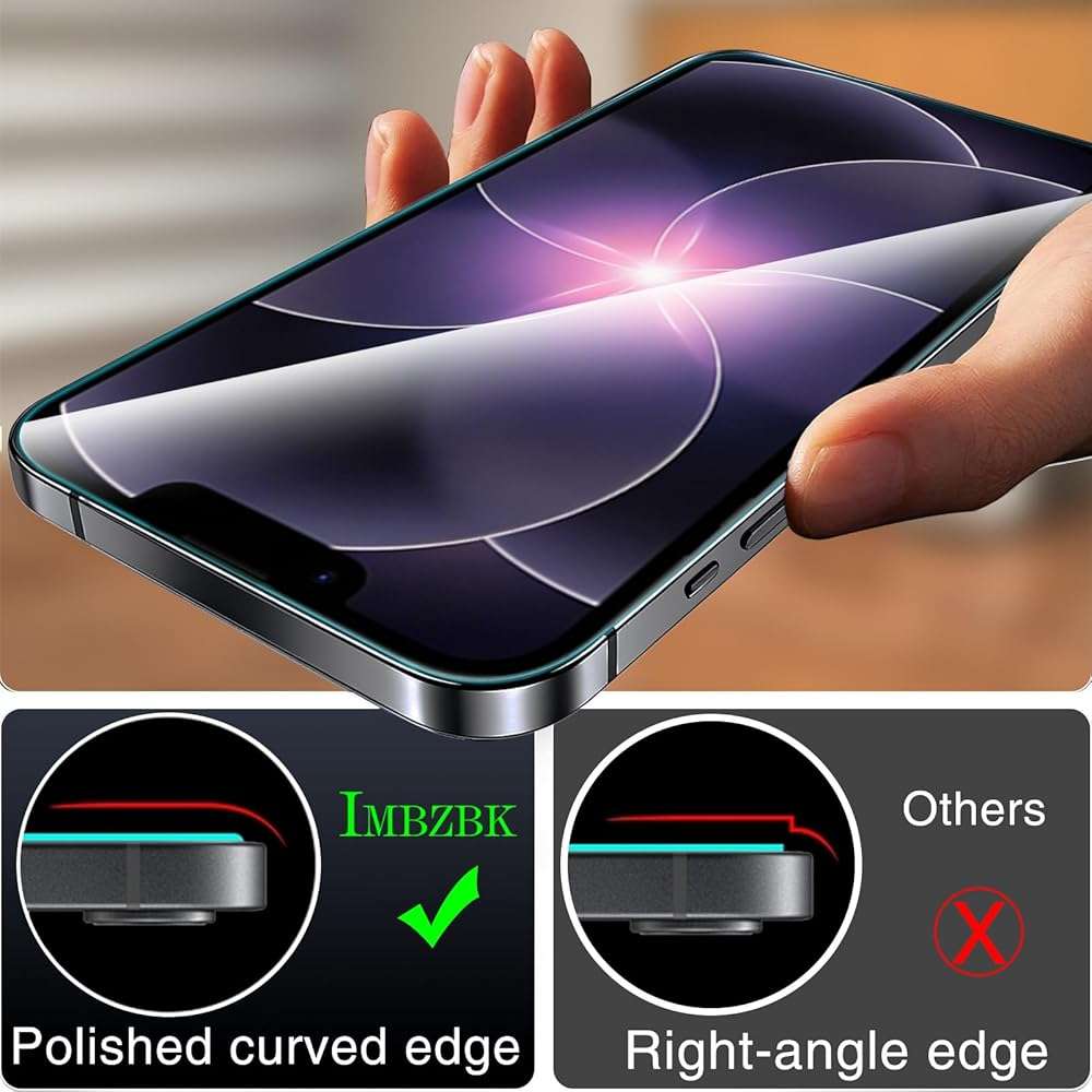 IMBZBK [Auto-Dust Removal] 3 Pack Screen Protector for iPhone 17e / iPhone 16e Accessories, Case Friendly Film, Military Grade Shatterproof Tempered Glass 3 Camera Lens Protector, Easy Installation - Image 7