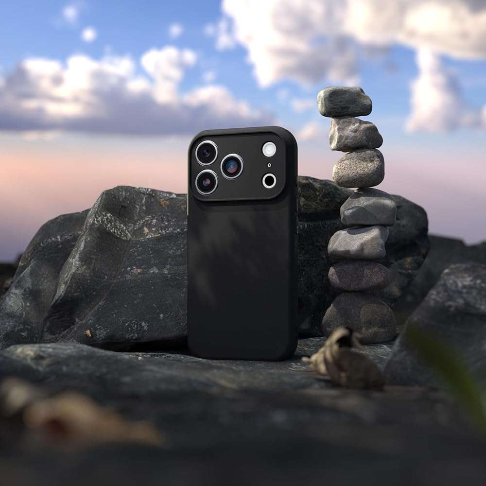 OtterBox iPhone 17e, 16e, 15, 14, & 13 Figura Series Case - Black - Aesthetic, Silicone Phone Cases, Protective Minimalist Design, MagSafe iPhone Case with Camera Protection - Image 5