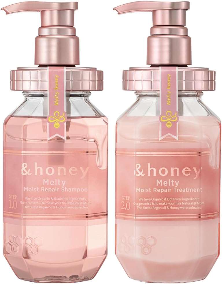 [Genuine Product] &honey Melty Moist Repair Shampoo & Conditioner Set 440mL+450g/14.87.fl.Oz+15.69Oz Sulfate-Free Moisturizing Hair Care Tame Frizz Waves - Image 1