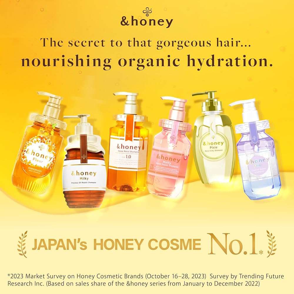 [Genuine Product] &honey Melty Moist Repair Shampoo & Conditioner Set 440mL+450g/14.87.fl.Oz+15.69Oz Sulfate-Free Moisturizing Hair Care Tame Frizz Waves - Image 2