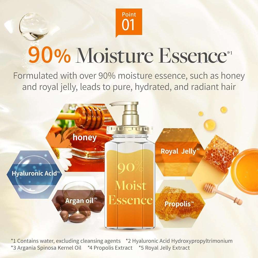 [Genuine Product] &honey Melty Moist Repair Shampoo & Conditioner Set 440mL+450g/14.87.fl.Oz+15.69Oz Sulfate-Free Moisturizing Hair Care Tame Frizz Waves - Image 4