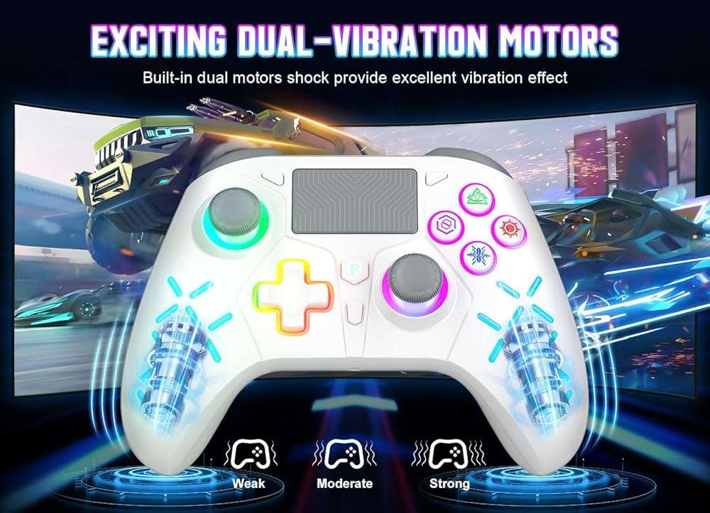 Gamrombo Gaming Controller for PlayStation 5 / PS5, PS4/PS3/PC/Switch/Steam Deck/Mac/Android/iOS with RGB LED Lights, Hall Triggers, Hall Joysticks, Marco, Audio Jack - Need to upgrade - Image 4