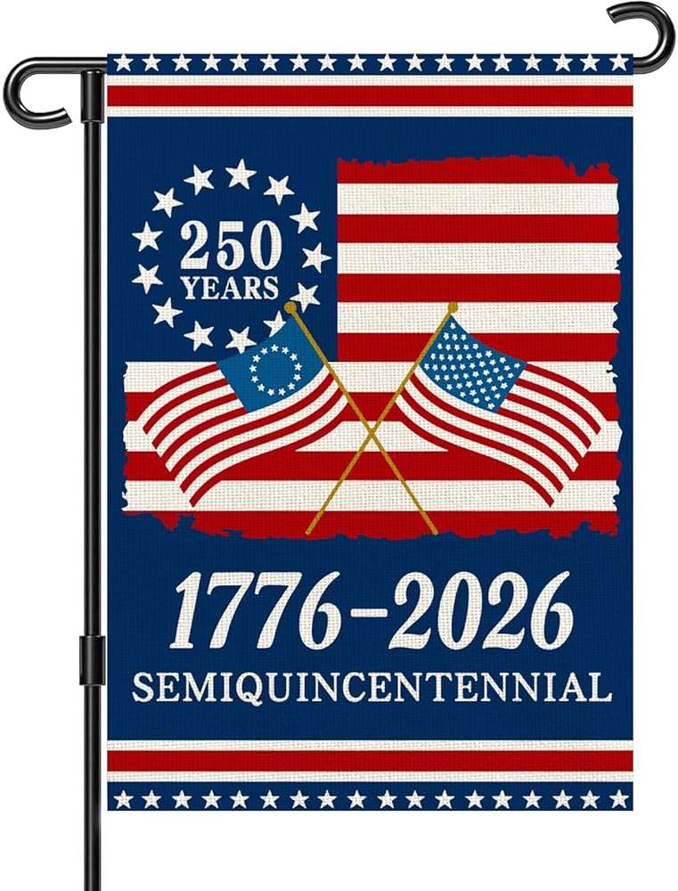 250 Anniversary Usa Garden Flags for Outside, 250 Anniversary USA Flag 1776-2026 Commemorative Patriotic Yard Sign Outdoor Stars & Stripes Design Banner 4th of July Decorations Double Sided Waterproof 250 Year American Flag 12x18 Inch - Image 1