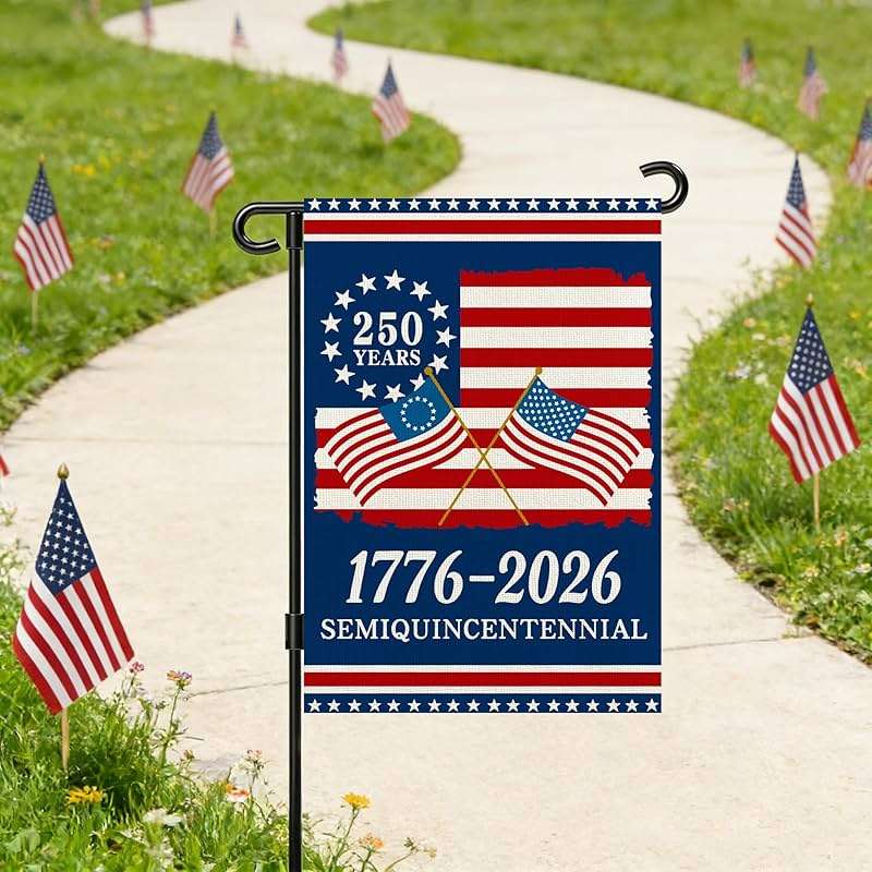 250 Anniversary Usa Garden Flags for Outside, 250 Anniversary USA Flag 1776-2026 Commemorative Patriotic Yard Sign Outdoor Stars & Stripes Design Banner 4th of July Decorations Double Sided Waterproof 250 Year American Flag 12x18 Inch - Image 7
