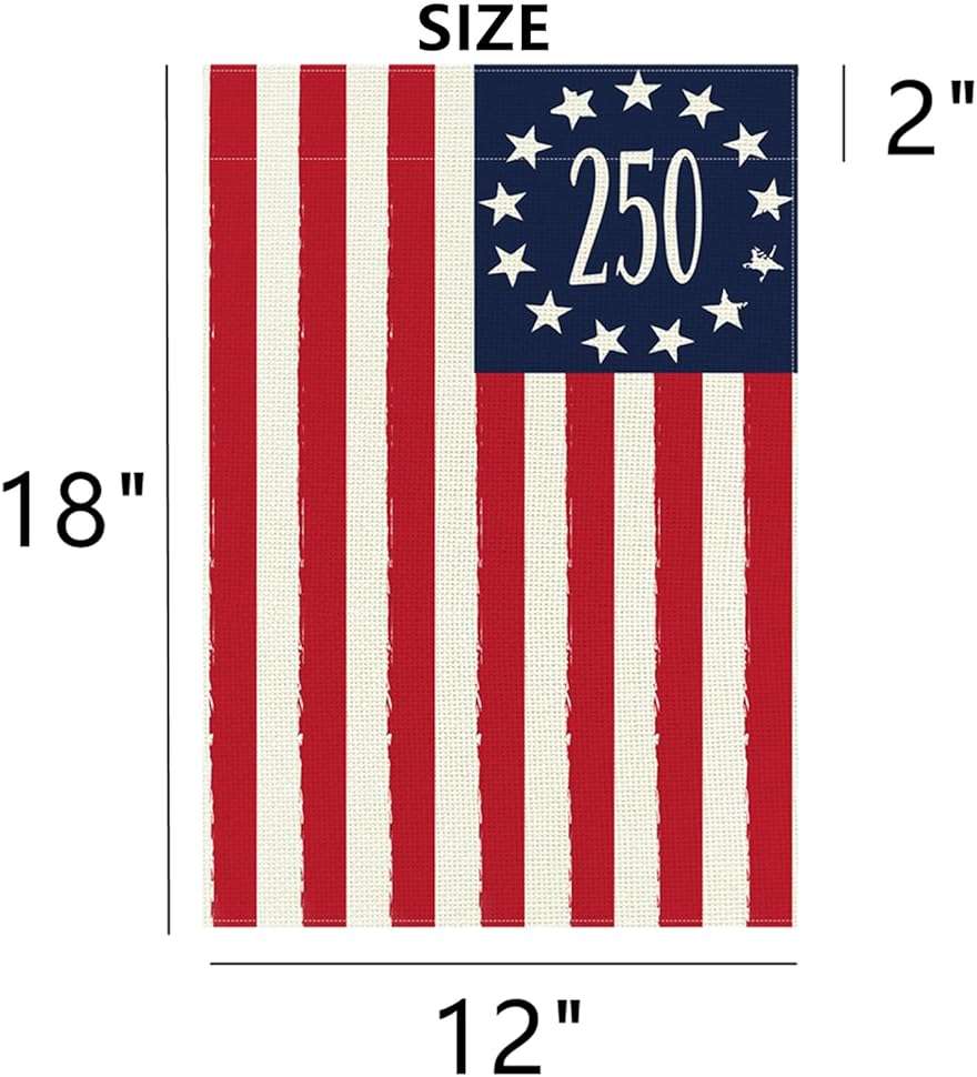 250 Years America Anniversary Garden Flag, Double-sided 250 Years Patriotic 4th of July Yard Sign for 2026 Outdoor Independence Day Decoration - Image 3