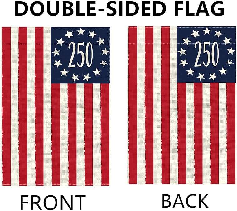 250 Years America Anniversary Garden Flag, Double-sided 250 Years Patriotic 4th of July Yard Sign for 2026 Outdoor Independence Day Decoration - Image 6