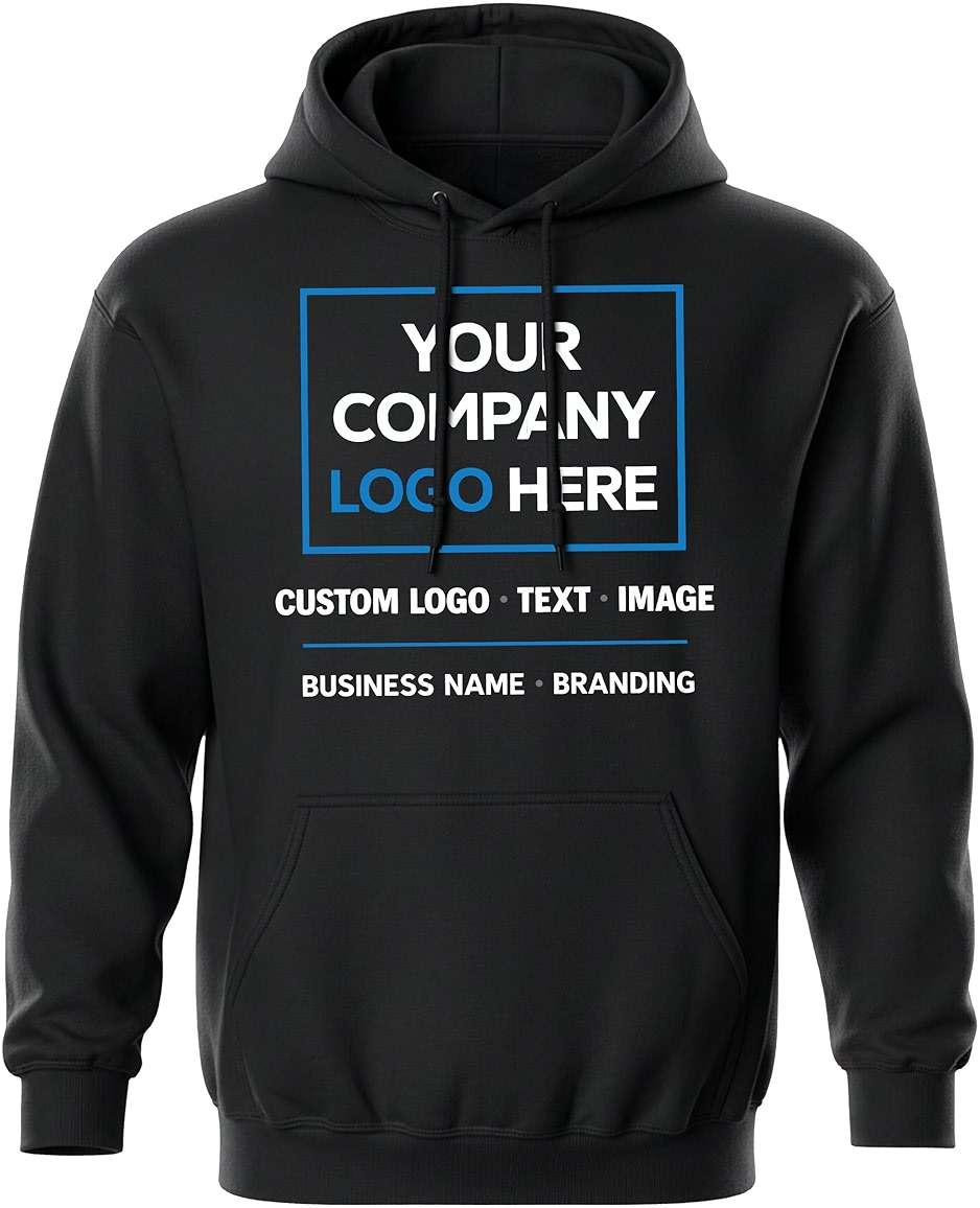 Printbox Merch Custom Hoodie for Men Women Kids, Personalized Hoodie with Your Logo, Custom Hooded Sweatshirt Front, Back & Sleeves Workwear PMFG - Image 1